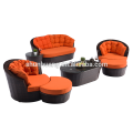 Garden wicker furniture PE rattan aluminum sofa sets